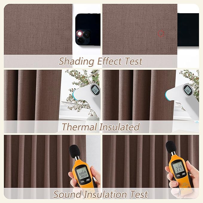 100% Blackout Curtains 120 Inch Length 2 Panels Set - Image 5
