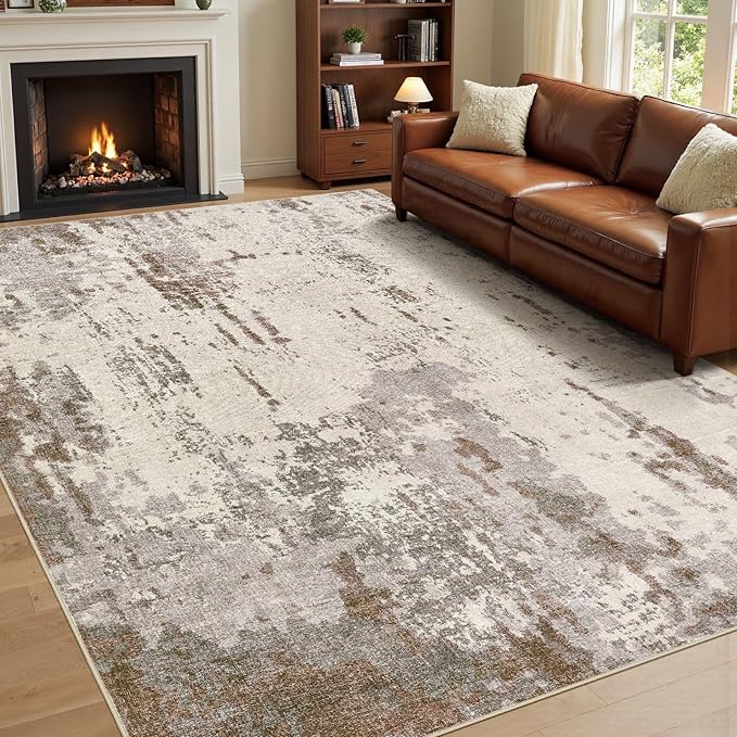 UERMEI Area Rug Living Room Rugs-Washable Neutral Modern Abstract Soft Thin - Image 3