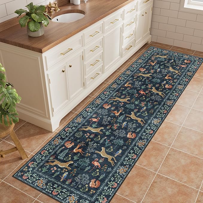 DUKINO 2.6x8 Rug for Hallway, Washable Kitchen Rugs Non Slip, Stain Resistant - Image 3