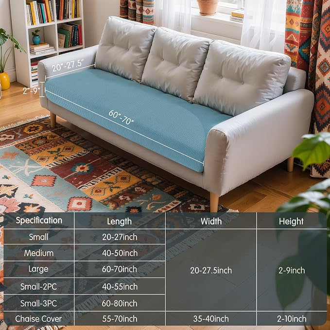 Hokway Couch Cushion Covers Stretch Cushion Covers Sofa Seat Cushion Slipcover - Image 3