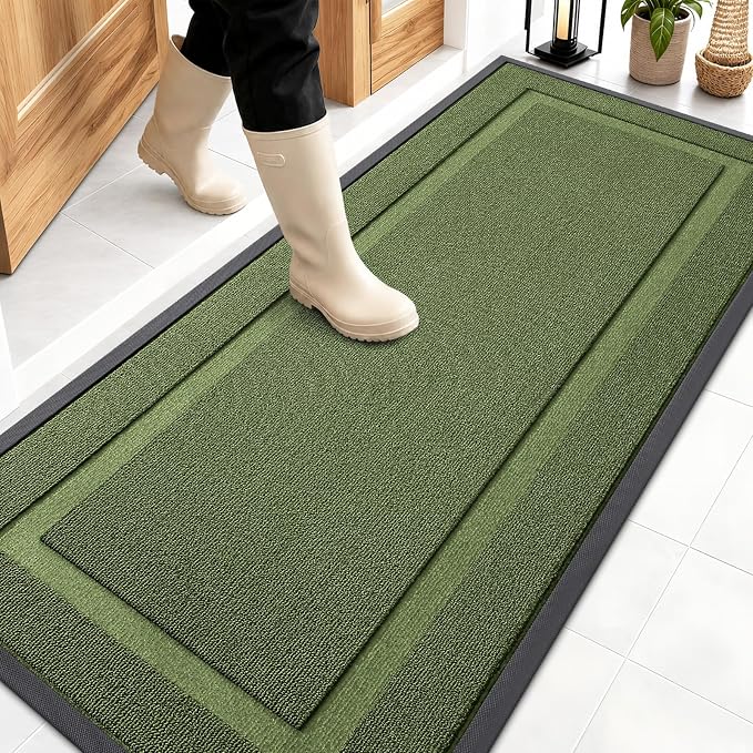 OLANLY Front Door Mat Outside 59x23, All-Season Heavy-Duty Rubber Doormat | by OLANLY