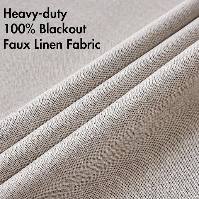 MIULEE 100% Blackout Linen Curtains - Image 5