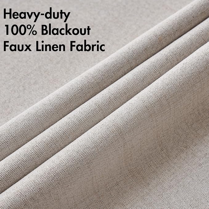 MIULEE 100% Blackout Linen Curtains - Image 5