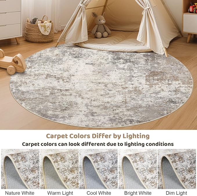 UERMEI 6ft Round Area Rug Living Room Rugs - Image 5