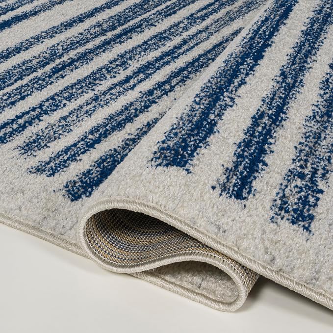 JONATHAN Y Khalil Modern Berber Stripe Cream/Navy Indoor Area Rug, Contemporary - Image 7
