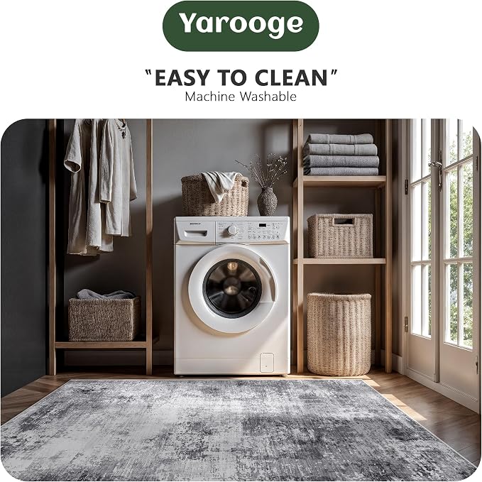 5x7 Area Rugs, Abstract Modern Ultra Soft Washable Rug, Non Slip Carpet - Image 6