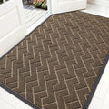 OLANLY Front Door Mat Outside 59x34, All-Season Absorbent Rubber Doormat | Brown by OLANLY
