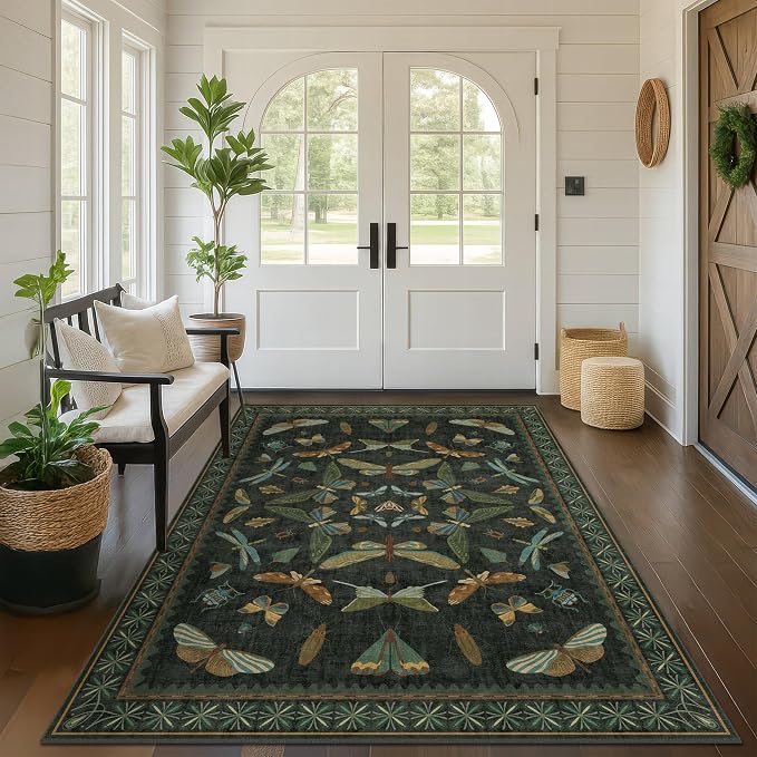 Black and Green Rug 5x8 for Living Room - Image 6