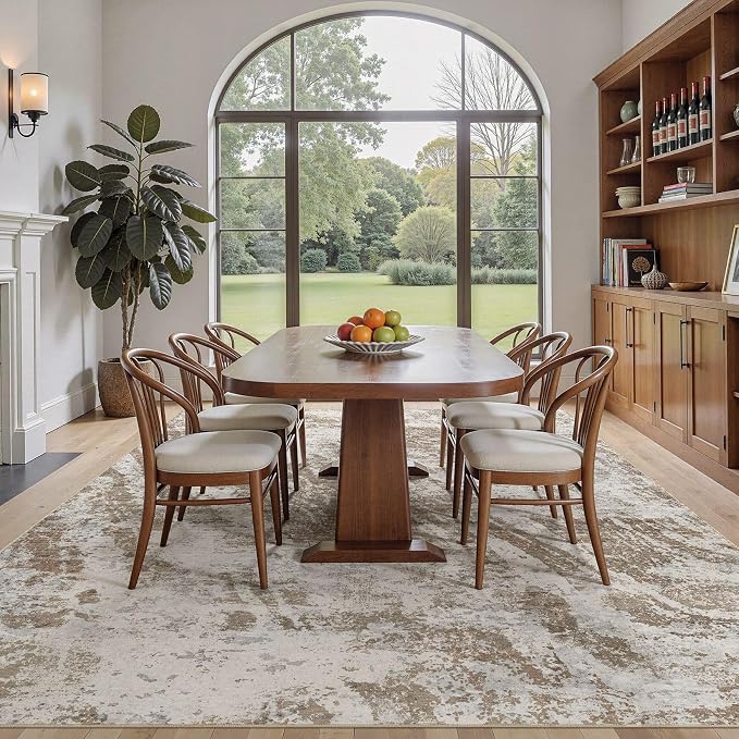 DMOYEST 10x12 Washable Area Rug: Abstract Modern Non-Slip Carpet, Soft Low Pile - Image 3