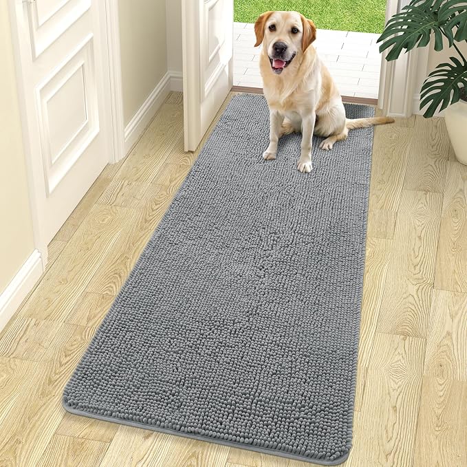 OLANLY Dog Door Mat for Muddy Paws 70x24, Super Absorbent Chenille Mud Mat | by OLANLY