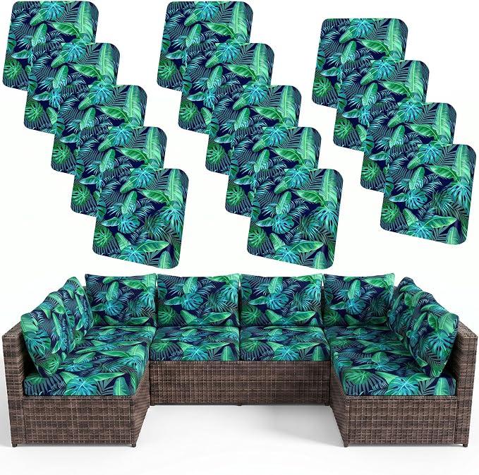 14Pcs Patio Cushion Covers Stretch Outdoor Furniture Protector Slipcovers | by pickyNproud