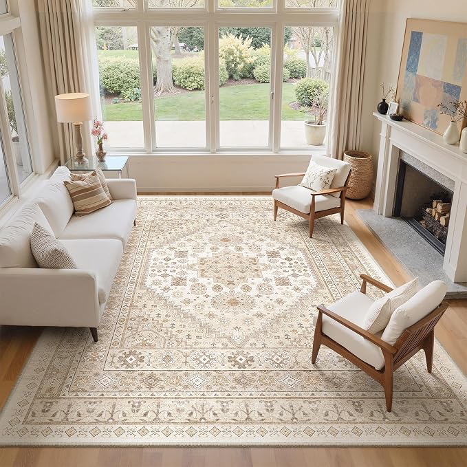 10x12 Area Rugs for Living Room, Large Washable Rug, Dining Room, Low Pile - Image 4