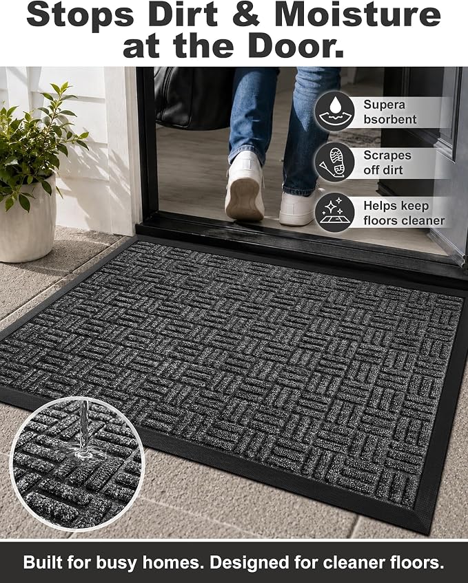 Front Door Mat Outdoor Entrance, 29.5" x 17" Heavy Duty Welcome Mat - Image 4