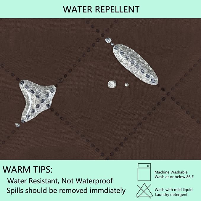 Reversible 45" Small Loveseat Sofa Covers, Chocolate/Taupe | Loveseat Covers - Image 4