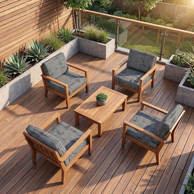 8Pcs Patio Cushion Covers Stretch Outdoor Furniture Protector Slipcovers | - Image 6