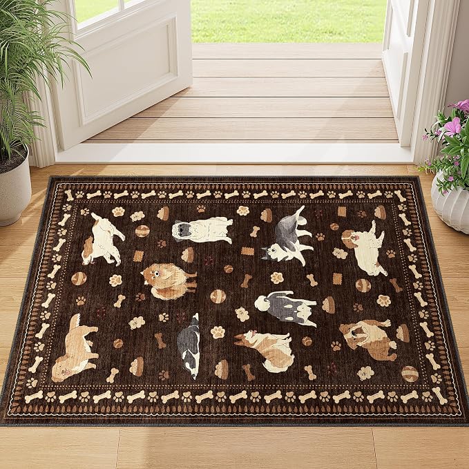 DUKINO 2x3 Bathroom Rugs, Washable Dog Kitchen Rug Non Slip, Stain Resistant - Image 2