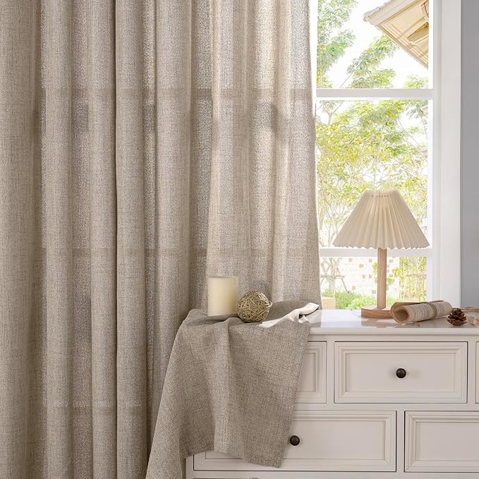 YoungsTex Dark Oatmeal Linen Curtains 54 Inch Length - Image 7