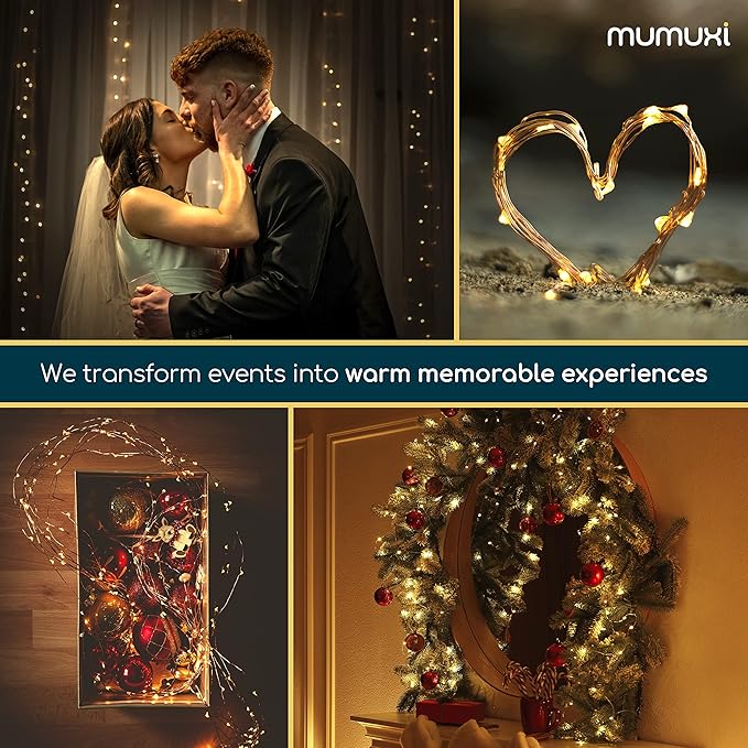 MUMUXI Battery Operated LED Fairy Lights, 16 Pack, 10ft Warm White, Waterproof, Energy Efficient, Indoor Outdoor Usage