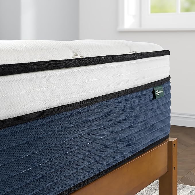 ZINUS 12 Inch Comfort Support Hybrid Mattress [New Version], Full, Fiberglass Free, Medium Plush, Motion Isolation, Certified Safe Foams & Fabric, Mattress in A Box