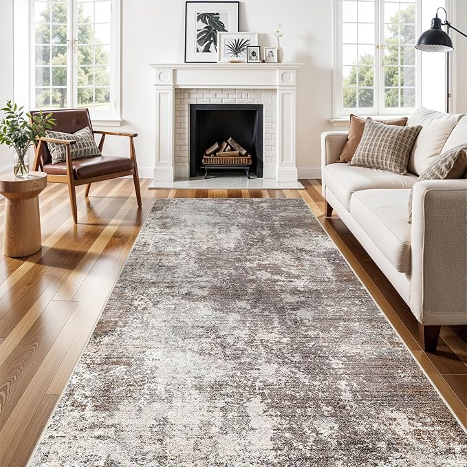 4x12 Ft Hallway Runner Rug, Non-Slip Washable | Soft low-pile texture. Modern - Image 4