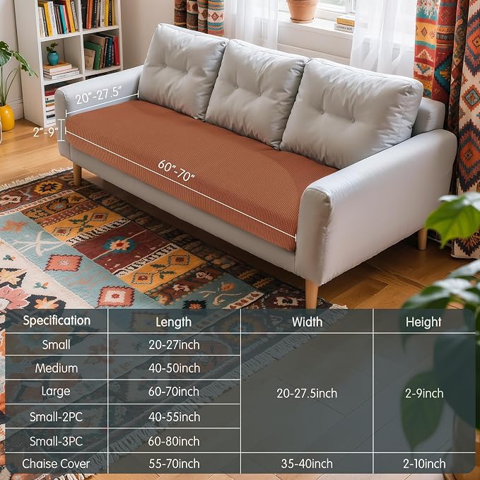 Hokway Couch Cushion Covers Stretch Cushion Covers Sofa Seat Cushion Slipcover - Image 3