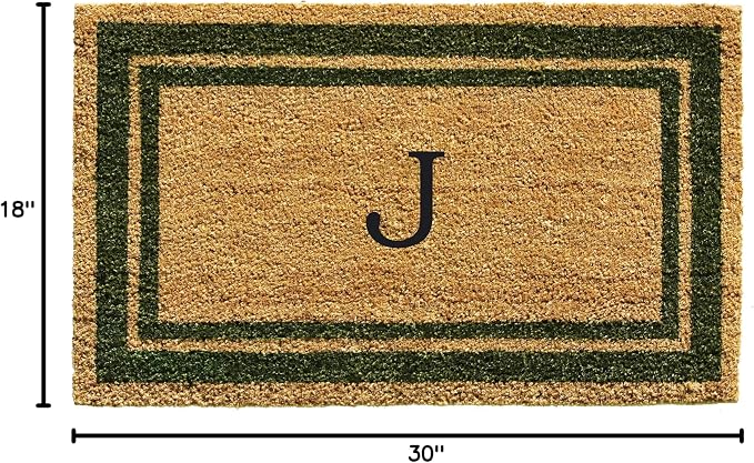 Calloway Mills 153041830J Sage Green Border 18" x 30" Monogram Doormat - Image 2