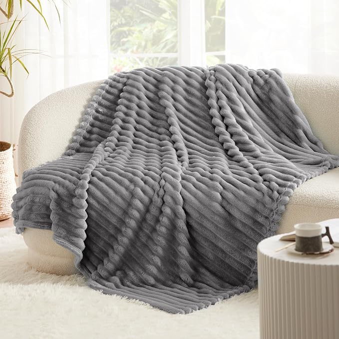 Bedsure Soft Twin Blanket for Bed Decor Gifts Frost Gray 60"x80" | Birthday - Image 8