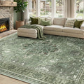 RELEANY Washable Area Rug, Water Repellent, Pet Friendly, Vintage Floral Boho by RELEANY