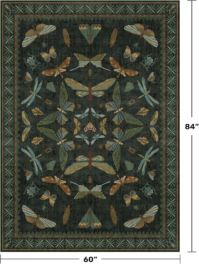 Dark Green Area Rugs 5x7 for Living Room - Image 2