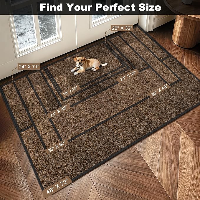 Super Absorbent Front Door Mat, 29.5" x 17", Non-Slip Washable Indoor Doormats - Image 3