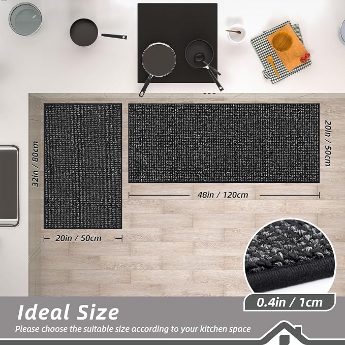 BEQHAUSE Kitchen Rugs and Mats 2PCS Non-Slip, Machine Washable Rugs - Image 2
