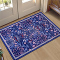 PLHXFR 2x3 Small Entryway Rug: Floral Washable Indoor Soft Carpet Blue | by PLHXFRSoftAreaRugs
