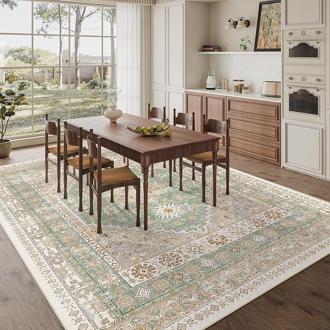 8x10 Area Rugs for Living Room, Large Washable Rug, Dining Room, Low Pile - Image 8