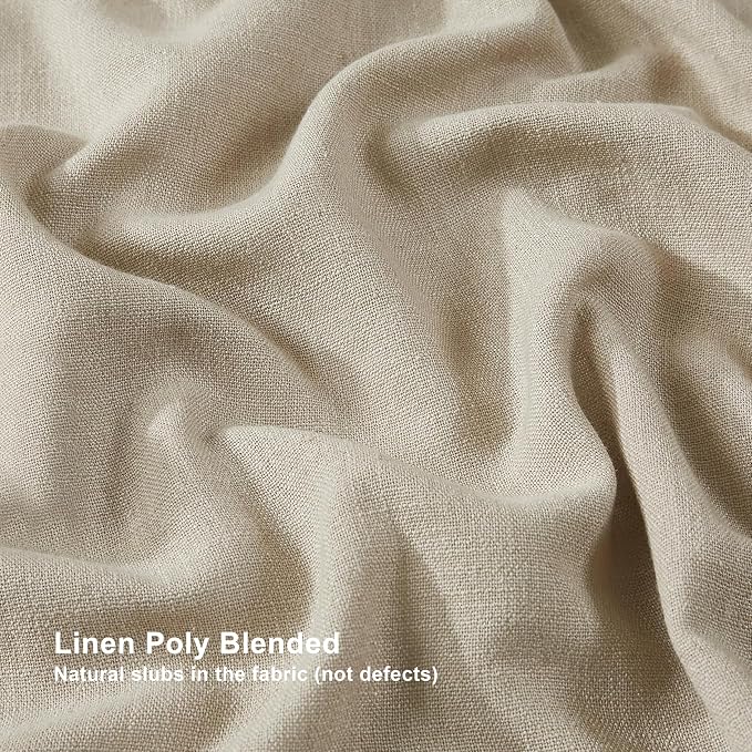 Vision Home Sand Pinch Pleated Full Blackout Curtains Linen Blended Room - Image 7