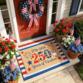 2 Pcs Patriotic Door Mat, America 250th Anniversary Layered Welcome Mat by Unknown
