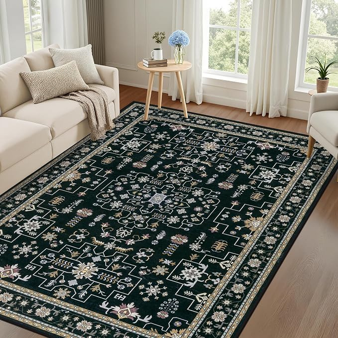 4x6 Area Rugs Living Room: Washable Vintage Rug - Image 9