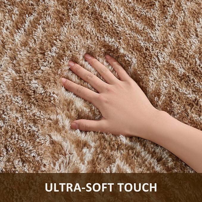 Ophanie Area Rugs for Bedroom Living Room, Color Brown and White, Size 6' x 9' - Image 2
