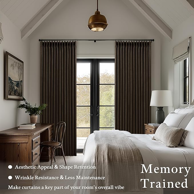 Extra Long 120 Inch Blackout Chocolate Brown Curtains - Image 2