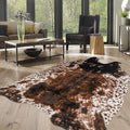 Cow Print Faux Cowhide Rug, Fluffy Fur 5.2x7 Feet Washable Cow Rugs by WARMHAVEN