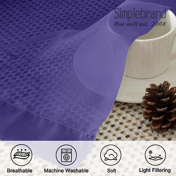 Simplebrand Purple Sheer Curtains 96 Inches Long, Light Filtering Rod Pocket - Image 6