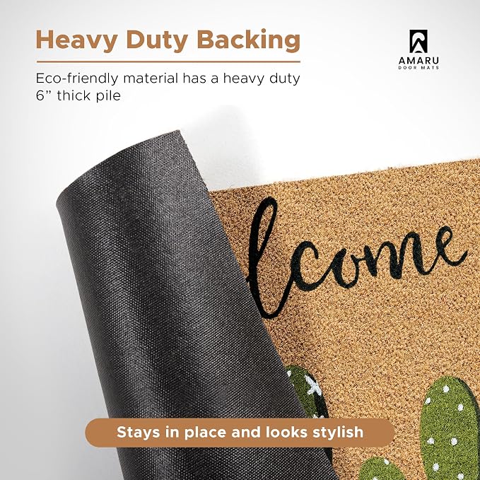 Coir Welcome Mat, 17 x 29 in | 100% Natural Coir, Anti-Shedding, Durable PVC - Image 7
