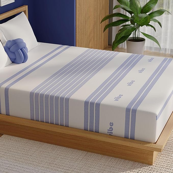 Vibe Gel Memory Foam Mattress, Fiberglass Free 8-Inch CertiPUR-US Certified Bed-in-a-Box, Twin XL, White