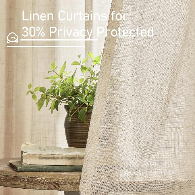 Light Filtering Linen Curtains 84 inches Long - Image 5
