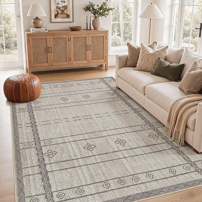 cotiled 6x9 Area Rugs for Living Room: Boho Washable Rug for Dining Room | by COTILED