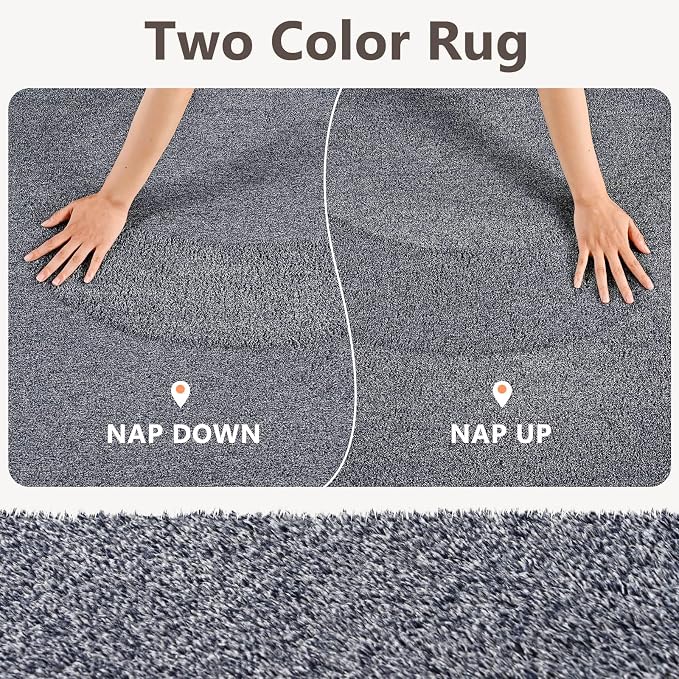 2x10 Grey Blue/White Runner Rug Washable Non-Slip - Image 9
