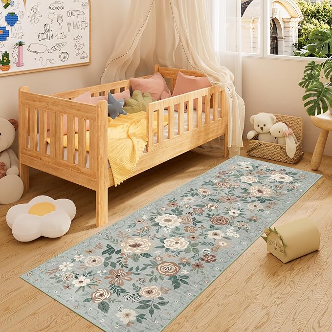 DUKINO 2x6 Runner Rug for Hallway Washable Kitchen Rugs Non Slip Sage Green | - Image 3