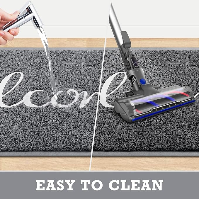 Grey Door Mat Welcome Mats Outdoor Indoor Doormat - Image 4