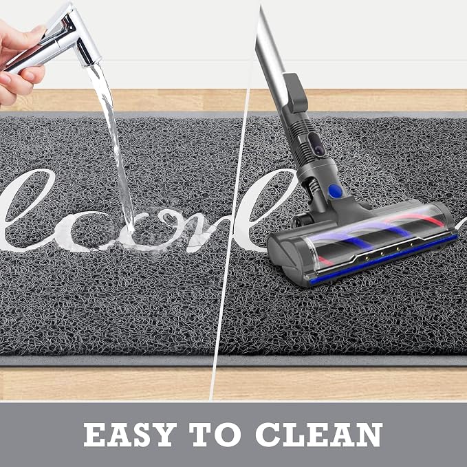 Grey Door Mat Welcome Mats Outdoor Indoor Doormat - Image 7