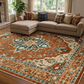 RELEANY Washable Area Rug, Water Repellent, Pet Friendly, Vintage Floral Boho by RELEANY