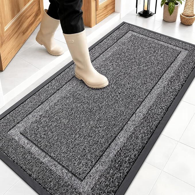 OLANLY Front Door Mat Outside 47x23, All-Season Heavy-Duty Rubber Doormat | by OLANLY